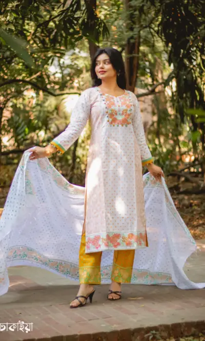 Premium Cotton Salwar Kameez (Summer Muse) – Hand Stitched