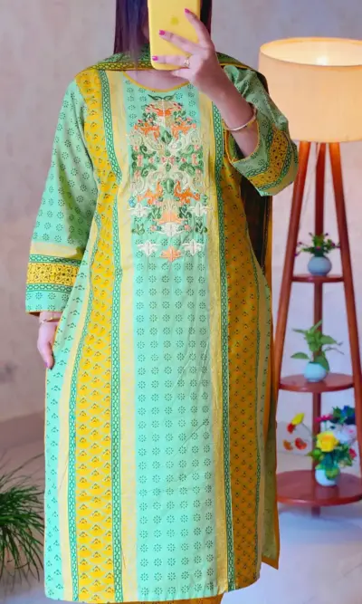 Premium Cotton Salwar Kameez (Sonali Abha) -  Hand Stitched